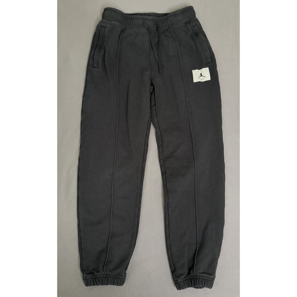 Nike Jordan Jogger Sweatpants Womens Size Small Black Flight Fleece Drawstring